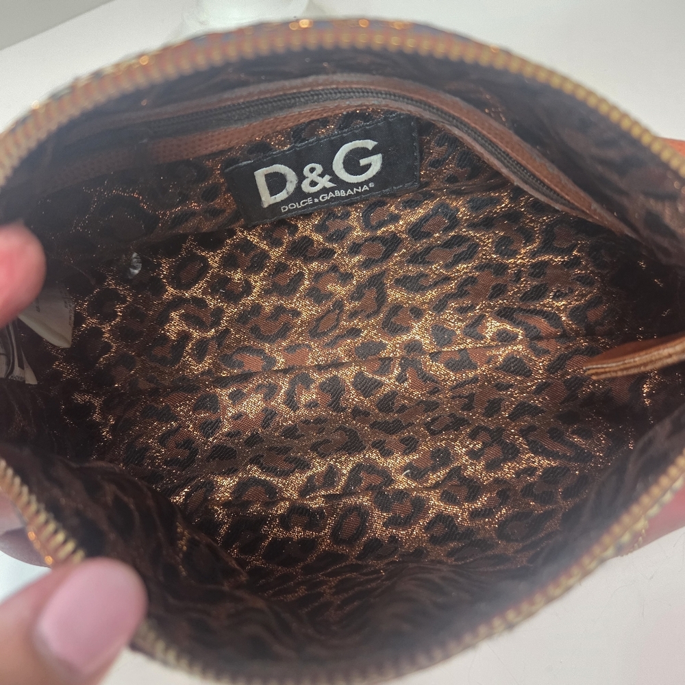 Authentic dolce & gabbana leather leopard trim mini shoulder bag purse 90s y2k - Picture 9 of 16